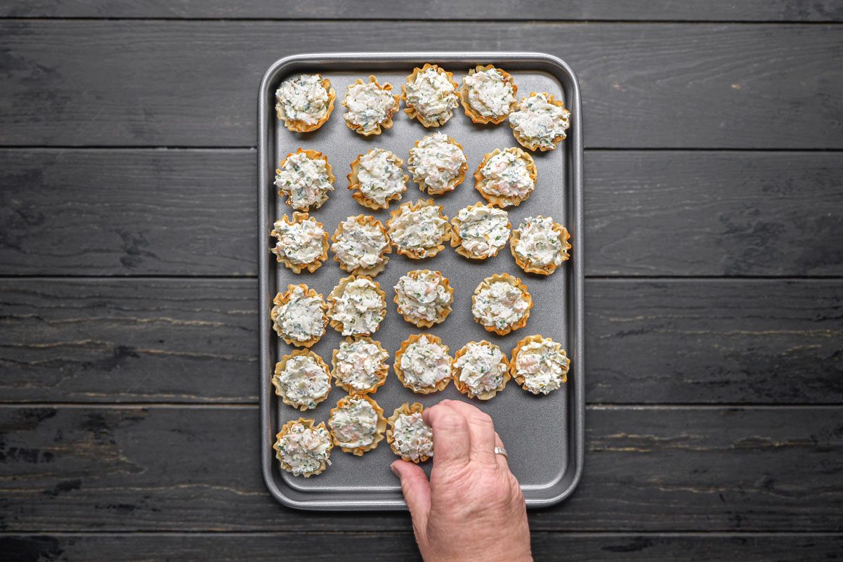 Shrimp Bites Place on an ungreased baking sheet.