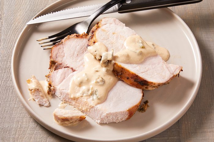 3/4 shot of Air-Fryer Pork Loin Roast