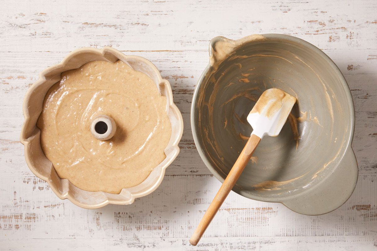 Pour batter into prepared pan.