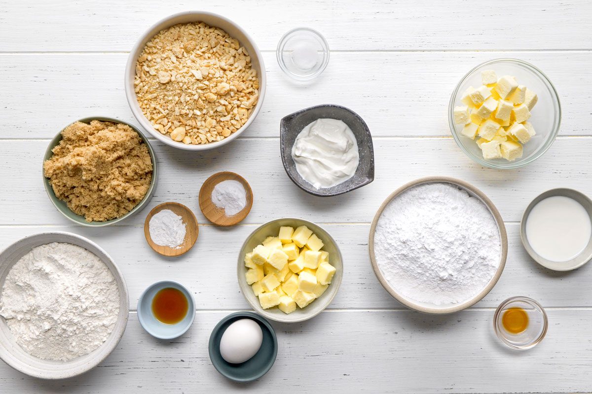 All the ingredients is on the table for the preparation of Cashew Cookies