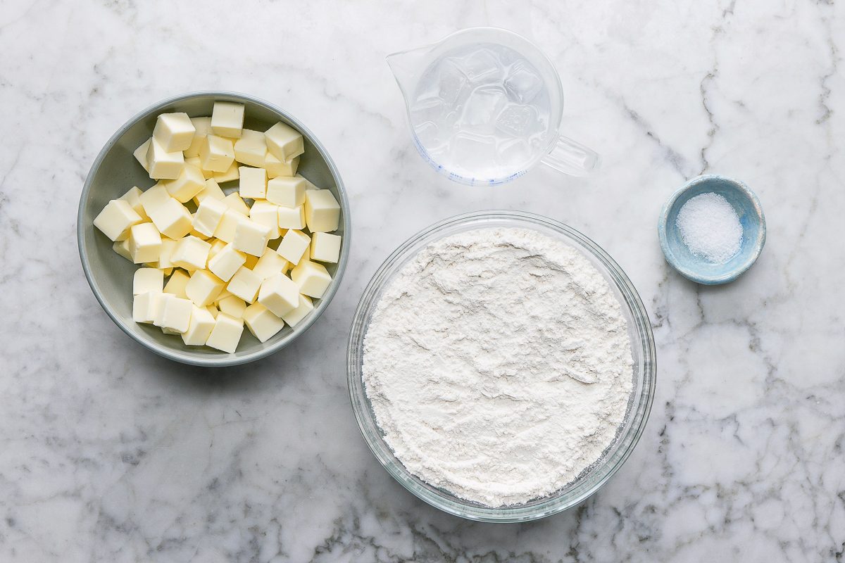 flour, salt, butter and water