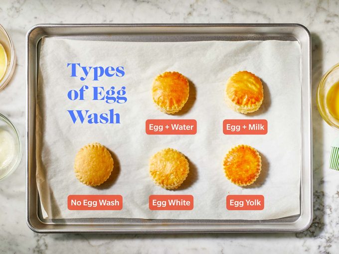 How To Make An Egg Wash - pastry top view with callouts