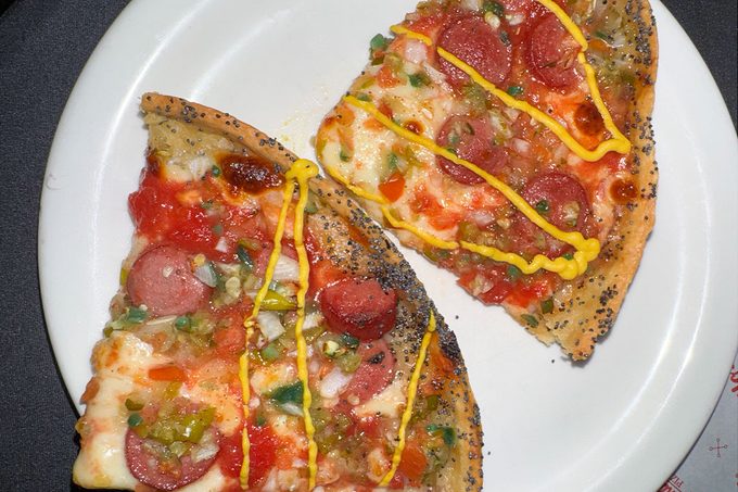 I Tried The Chicago Hot Dog Deep Dish Pizza