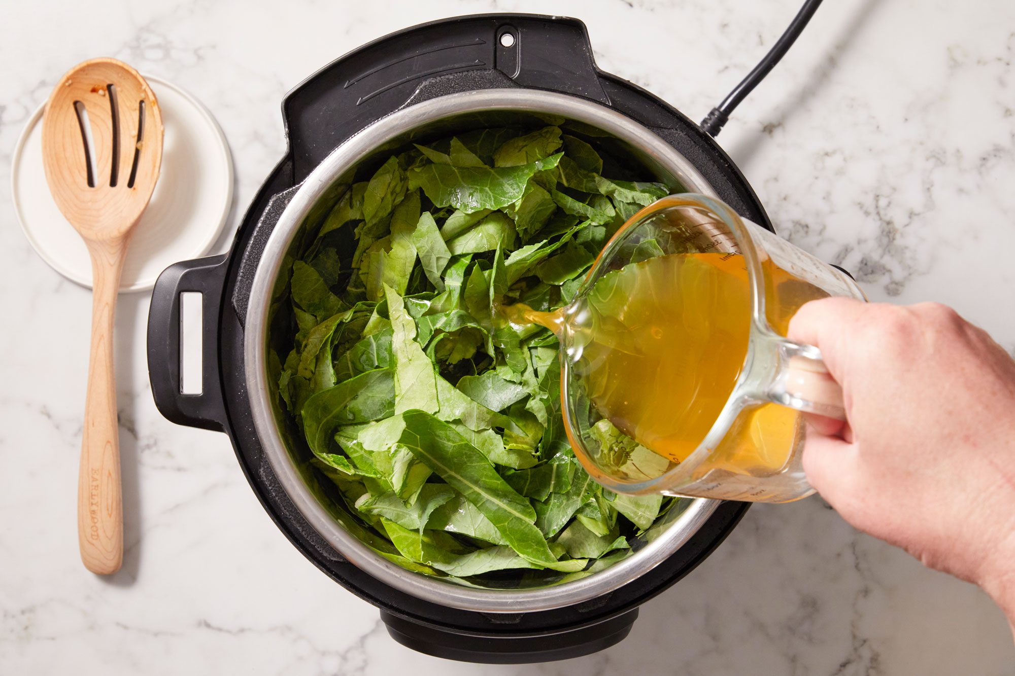 Add to pot with vegetable broth