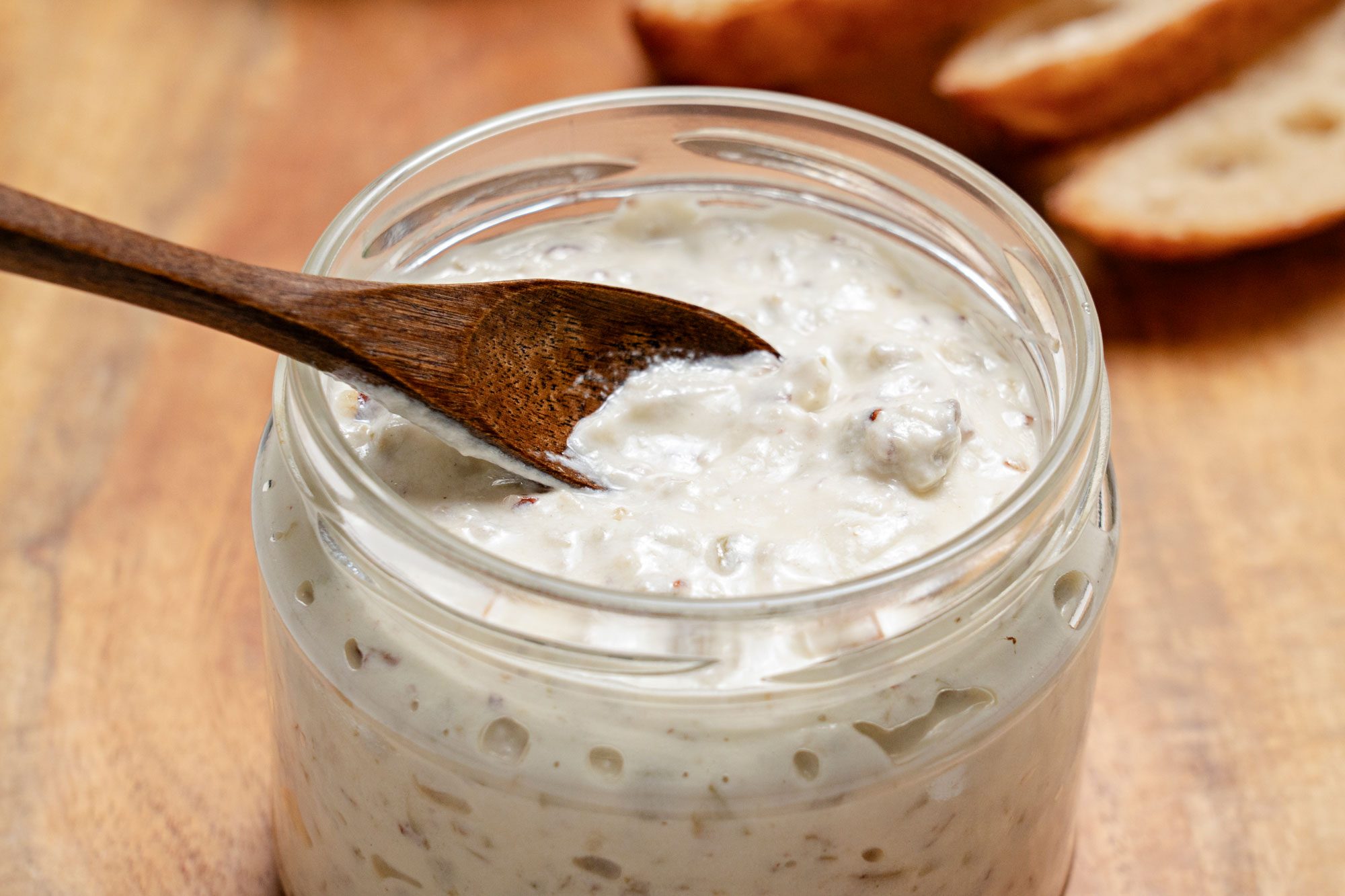 3/4 shot of Olive Sandwich Spread