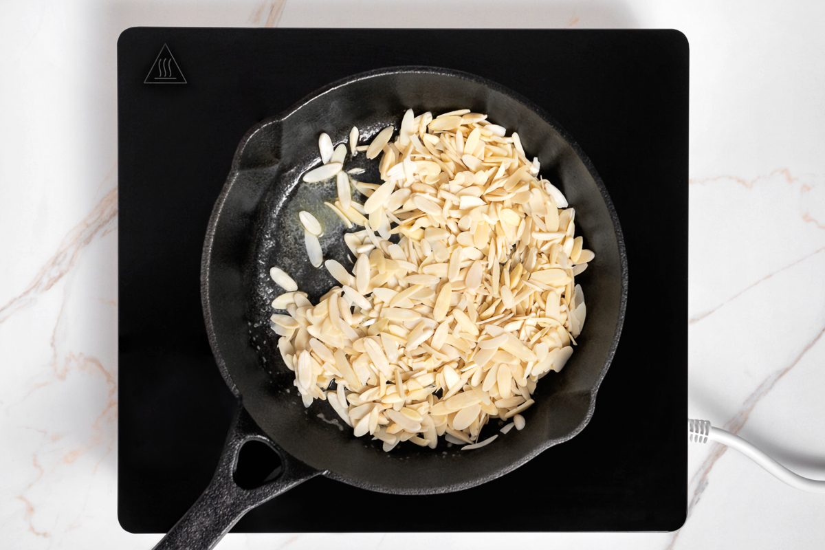 almonds being toasted