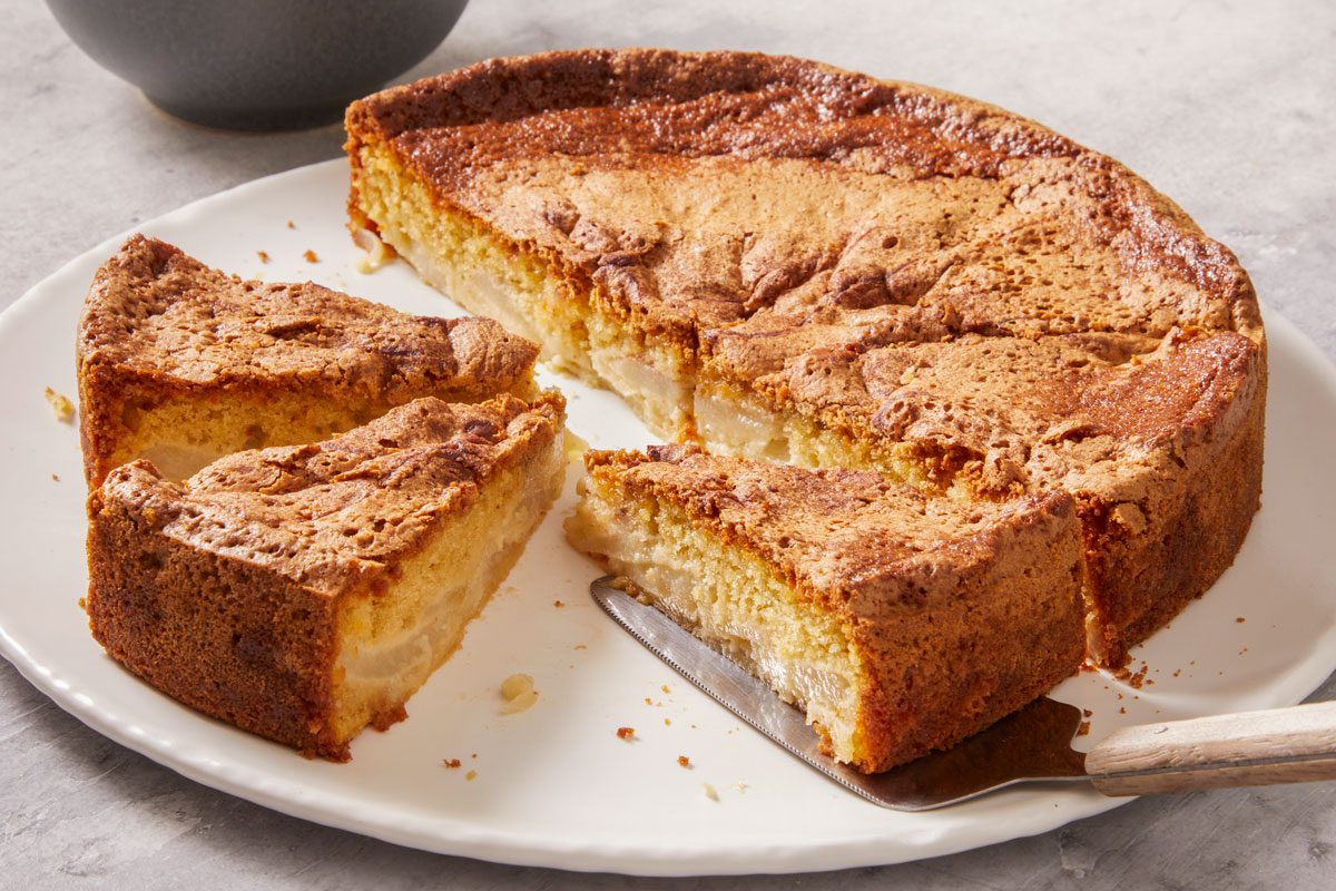 3/4 shot of Pear Olive Oil Cake;