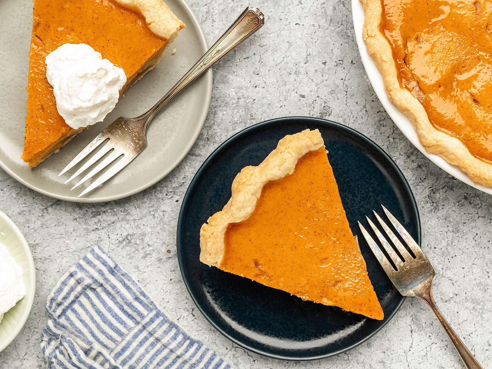 piece of pumpkin apple pie with fork 