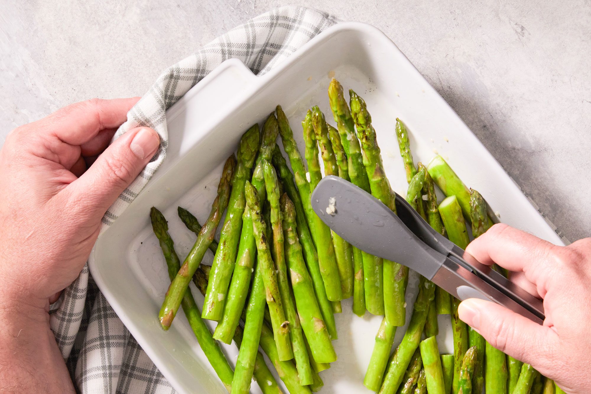 Bake asparagus uncovered,
