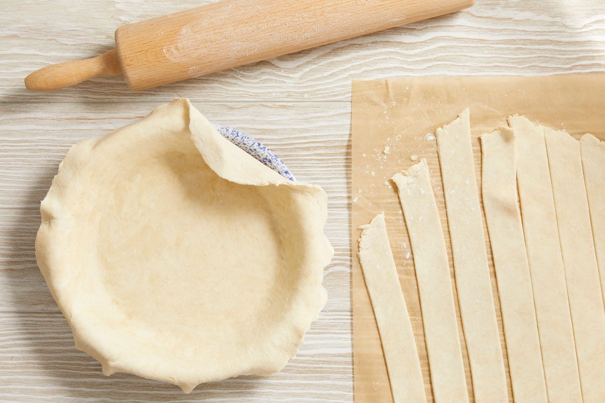 Roll out larger portion to fit a 9-in. pie plate; transfer crust to pie plate.