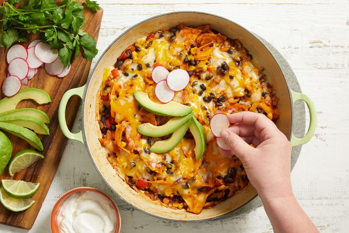 garnishing enchilada