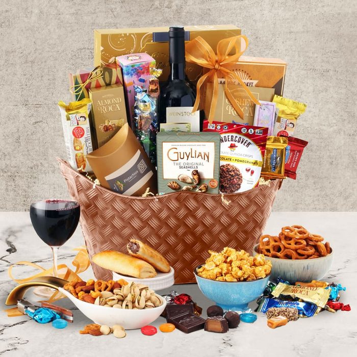 Warm Wishes Wine And Sweets Basket