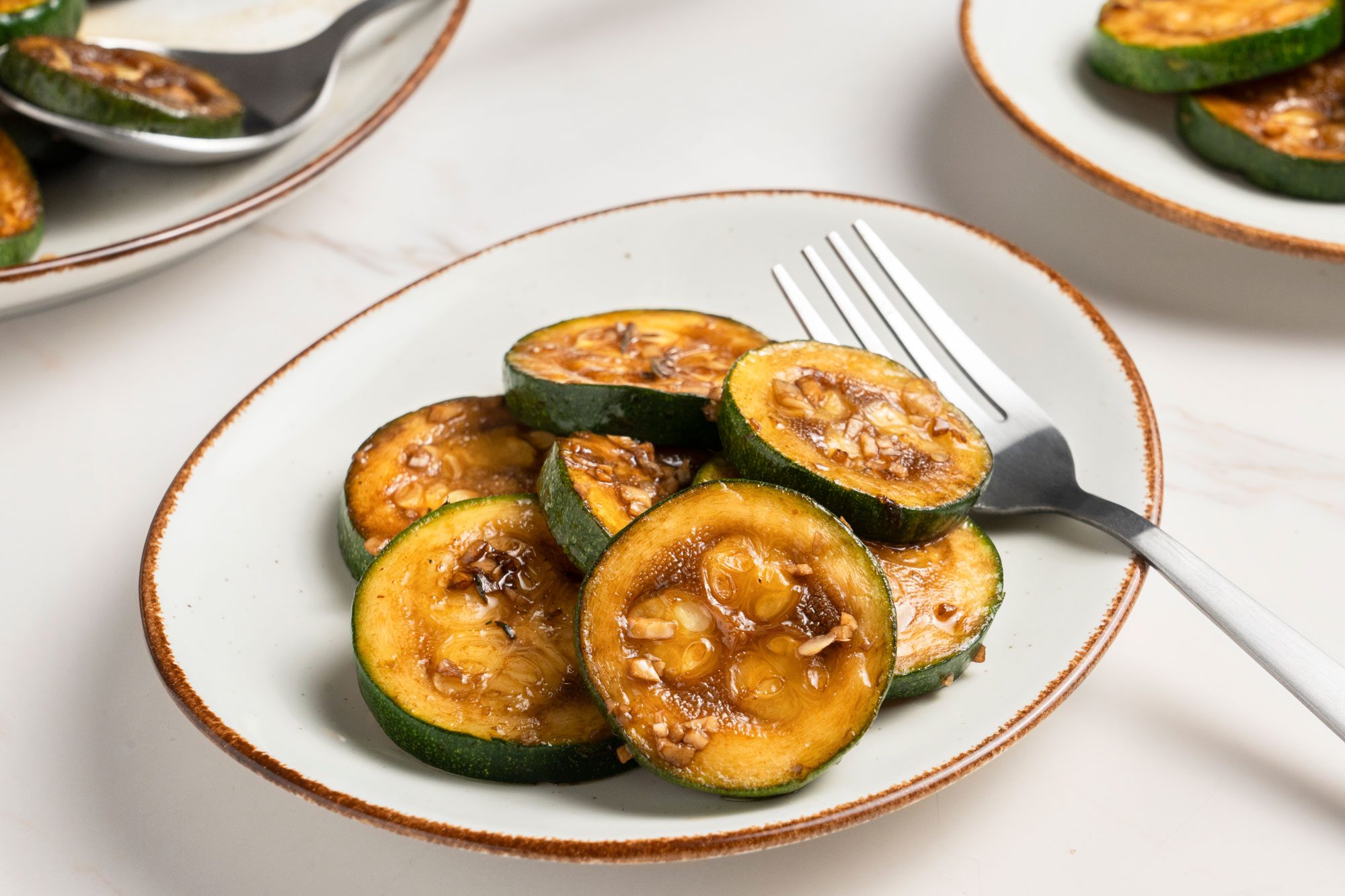 3/4 shot of Balsamic-Glazed Zucchini
