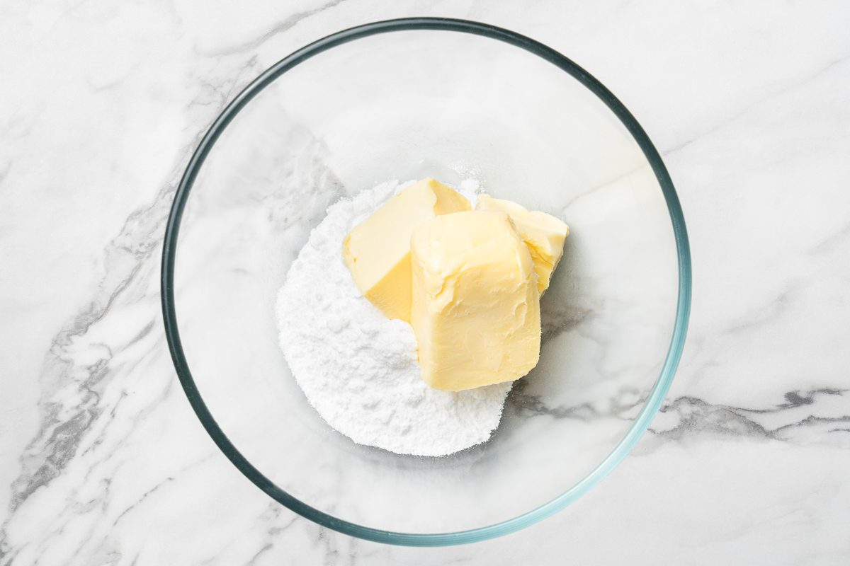butter and sugar in a bowl