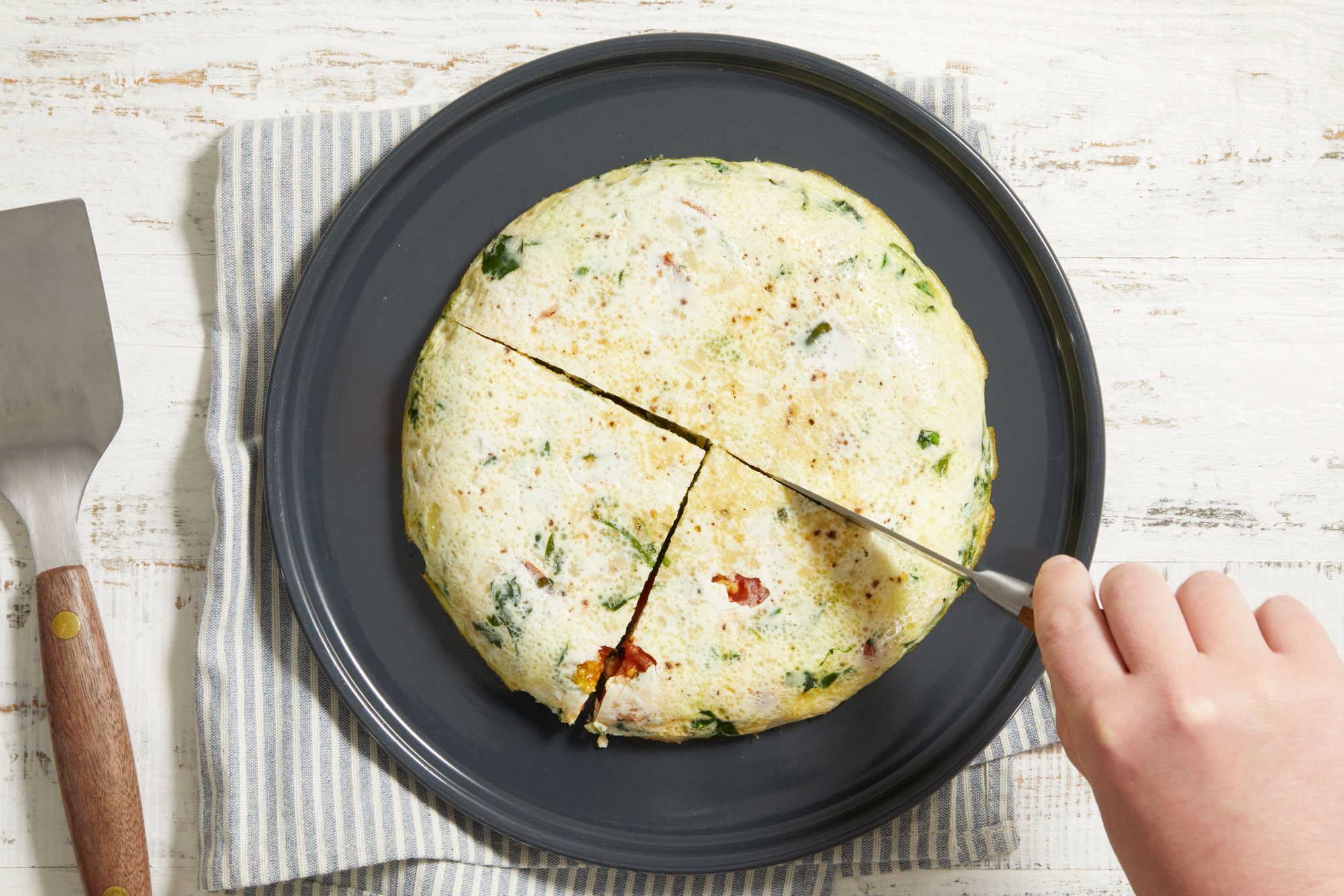 Invert onto a serving plate; cut into four wedges.