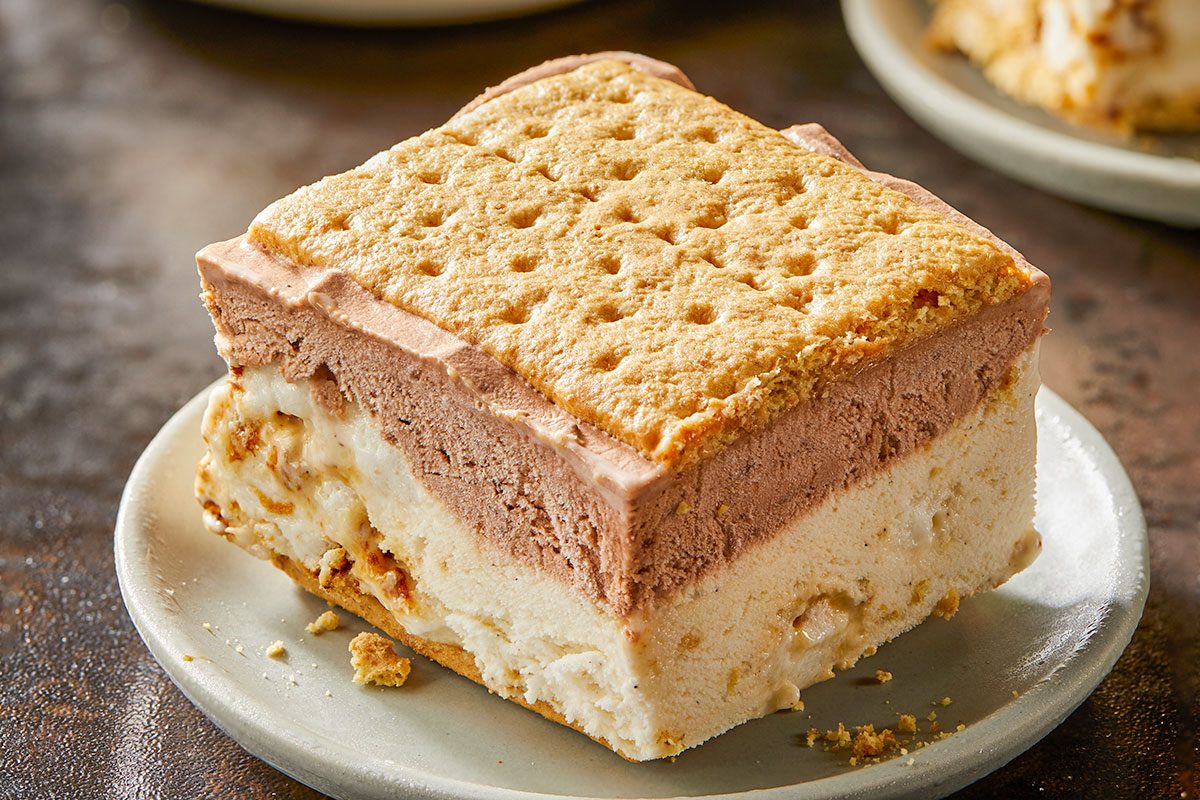 A piece of Frozen S'mores, ready to eat