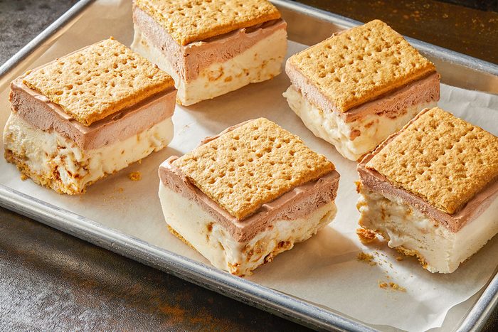 Frozen S'mores in a tray, ready to serve