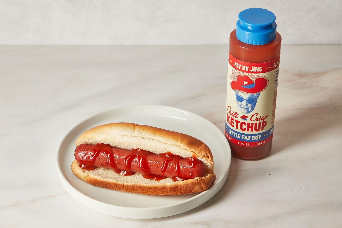 New Chili Crisp Ketchup with Hot Dogs