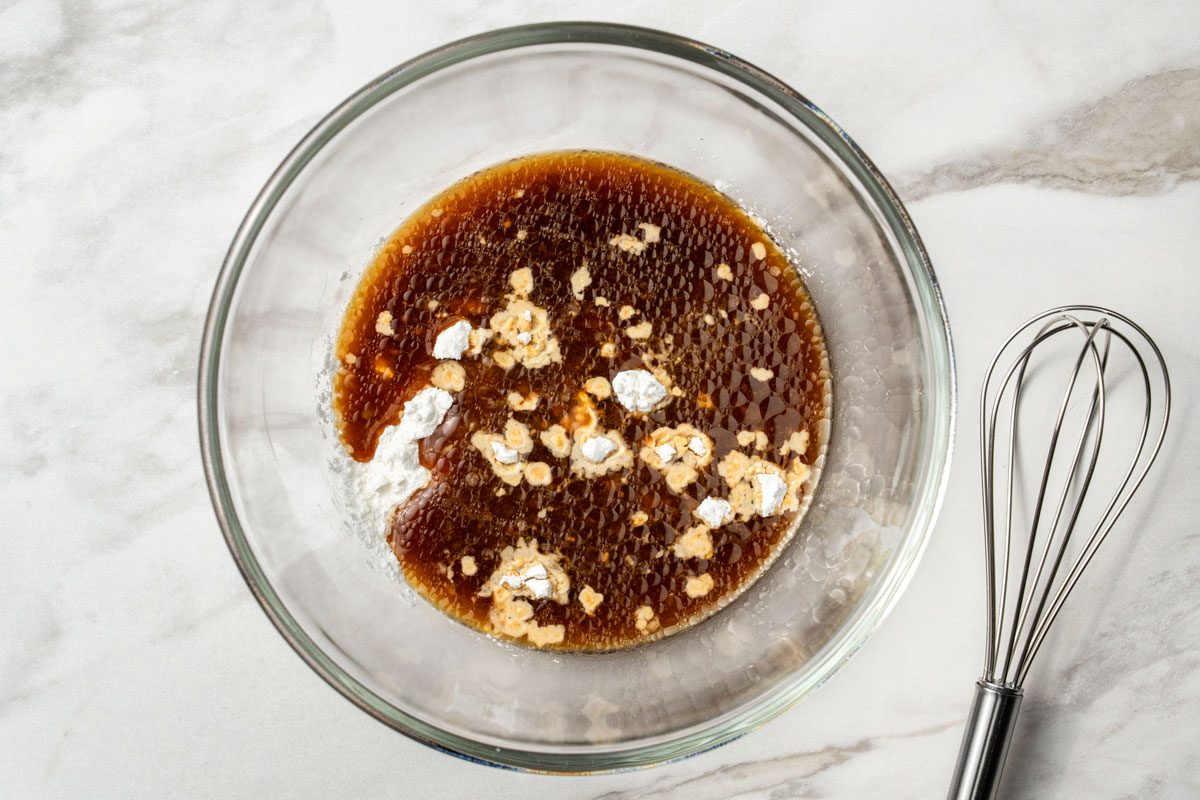 Combine cornstarch and remaining broth until smooth.