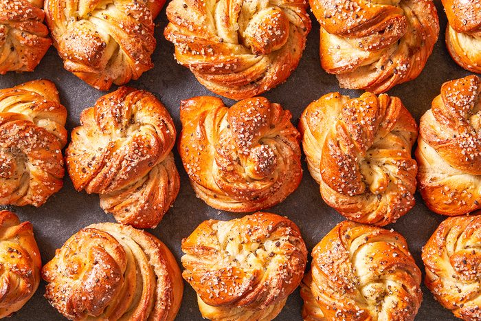 Overhead shot of Swedish Cardamom Buns