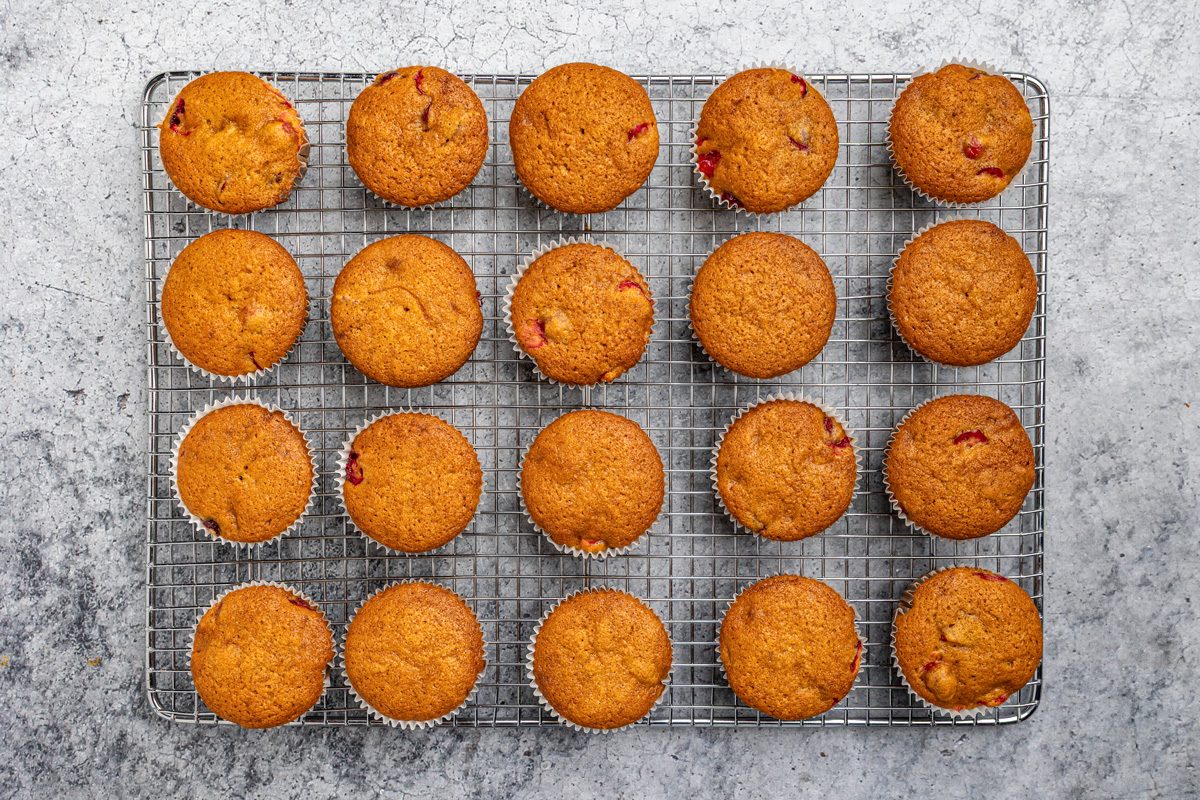 baked muffins in tray