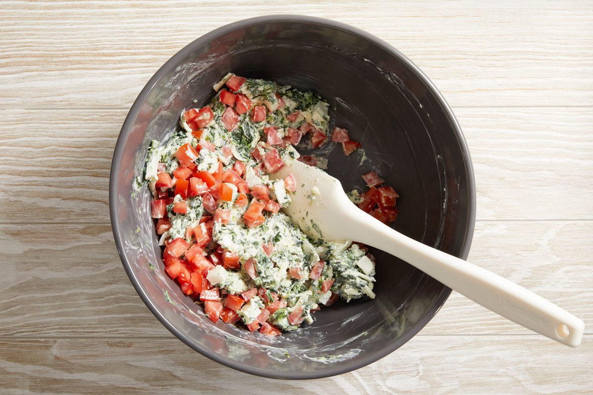 stir in chopped tomatoes