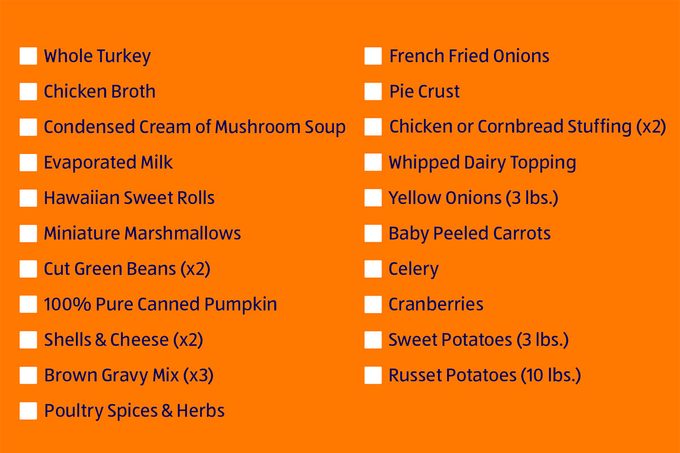 Thanksgiving Product List