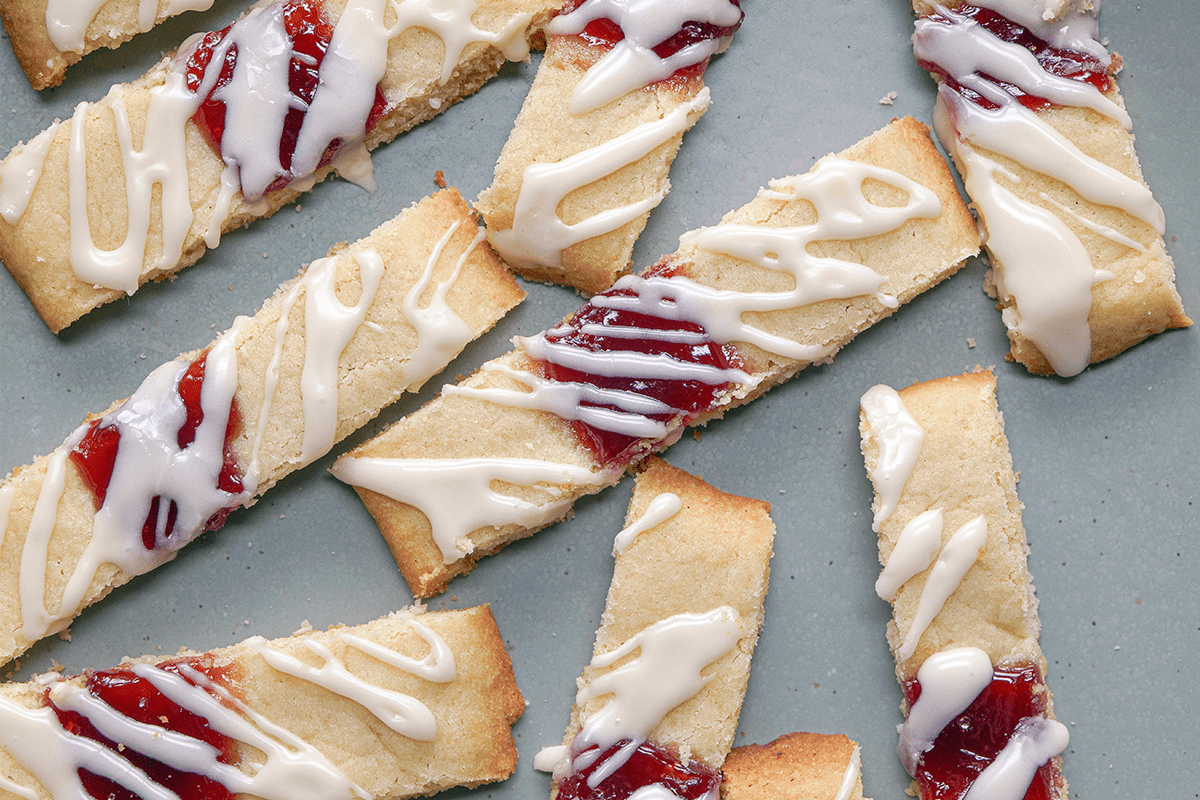 Raspberry Ribbon Cookies on a plate