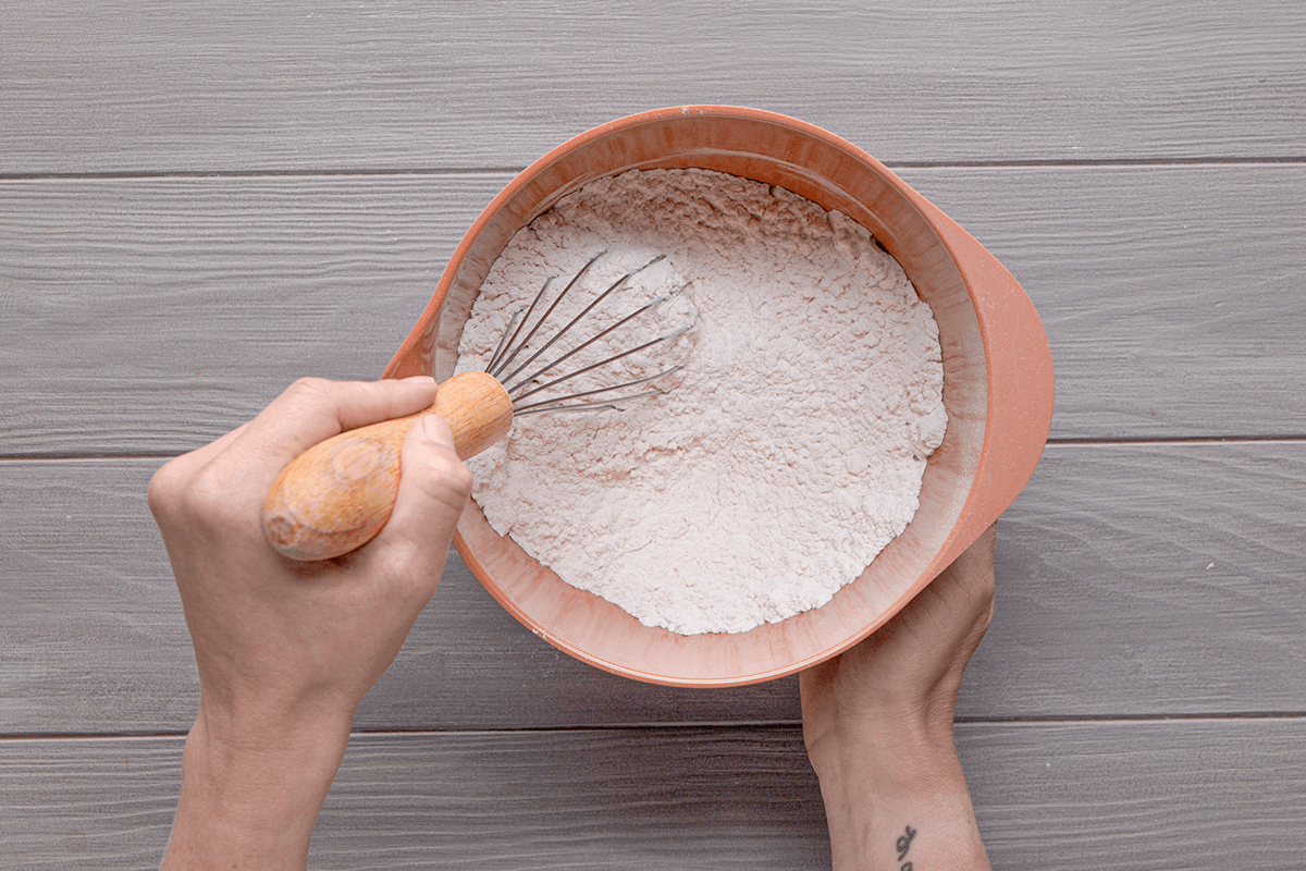 Dry ingredients in a bowl
