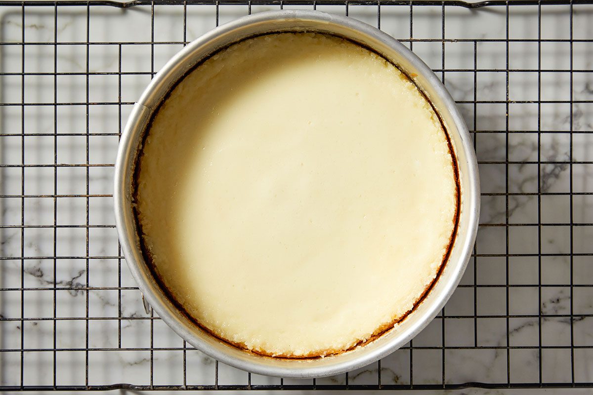 Cool the cheesecake on a wire rack