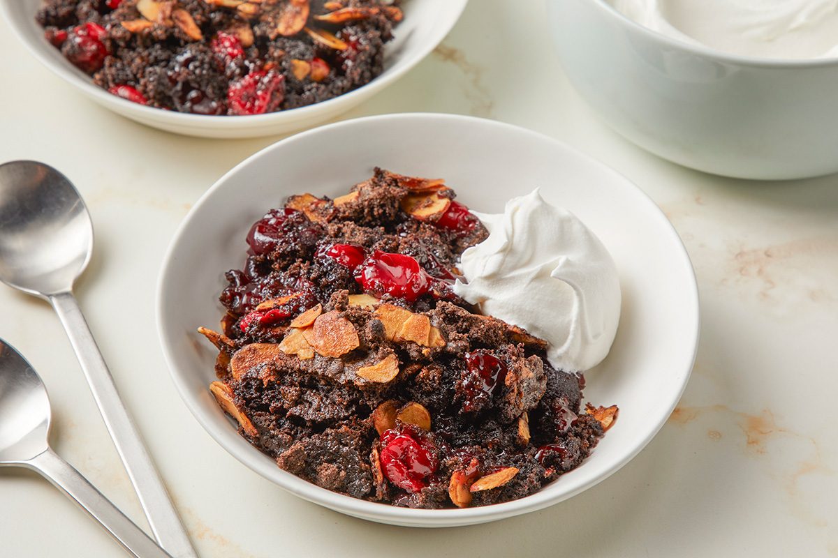 3/4 shot of Black Forest Dump Cake